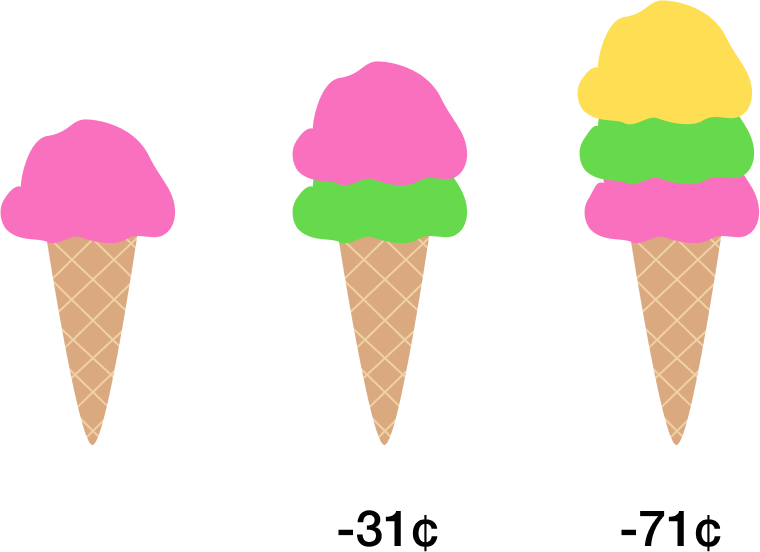 An Ice Cream Shop Sells 3 Flavored Scoops - One Scoop Ice Cream (760x552)