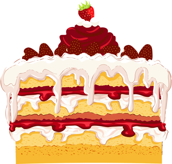 Strawberry Cake Png Clipart - Happy Birthday Anna Gif (600x562)