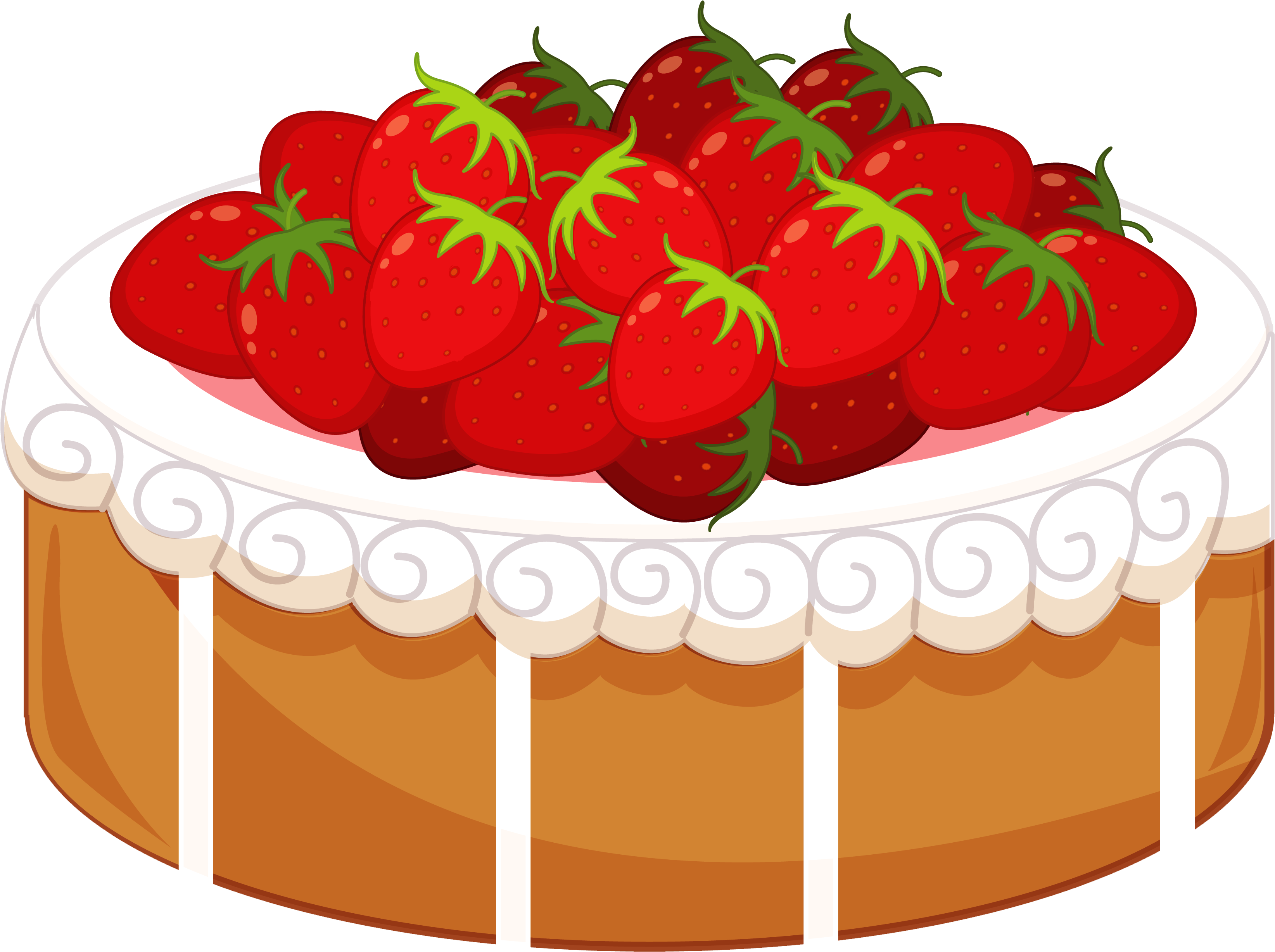 Happy Birthday Wishes Greetings Clipart Cake With Candles - Strawberry Cake Clipart (3503x2630)
