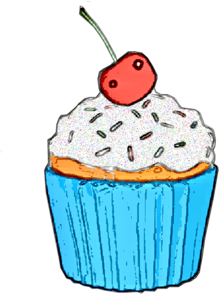 Vanilla Cupcake Clipart Kartun - Cupcake Kartun (490x600)