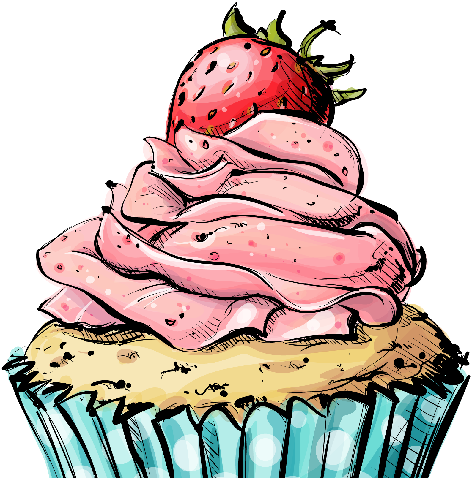Cupcake Birthday Cake Bakery Muffin - Cupcake Poster (1588x1610)
