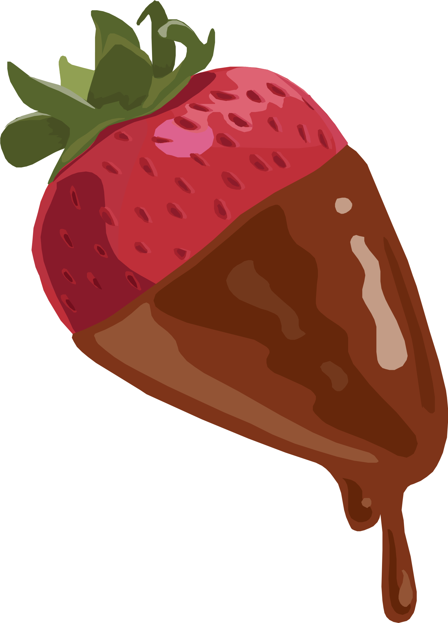 Strawberry Dipped In Chocolate - Chocolate (1494x2079)