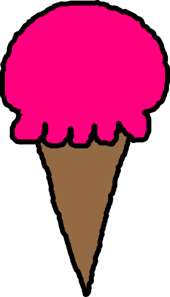 Ice Cream Clip Art Pink - Small Ice Cream Clipart (342x596)