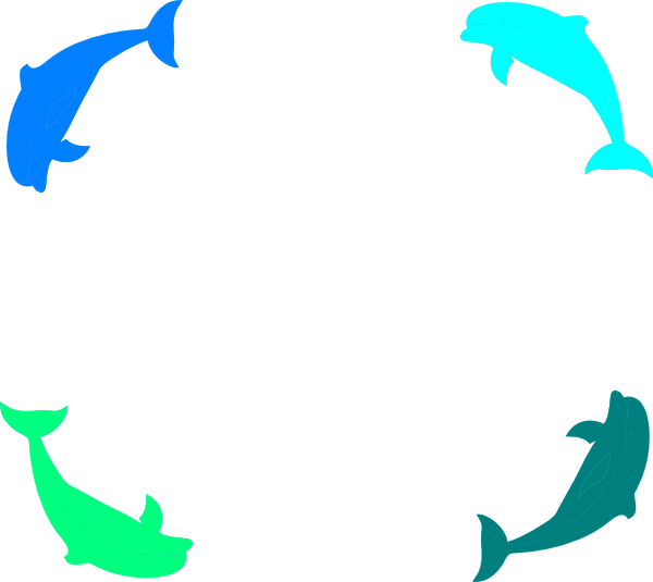 Dolphin Border Svg Clip Arts 600 X 535 Px - Fish Page Border Png (600x535)