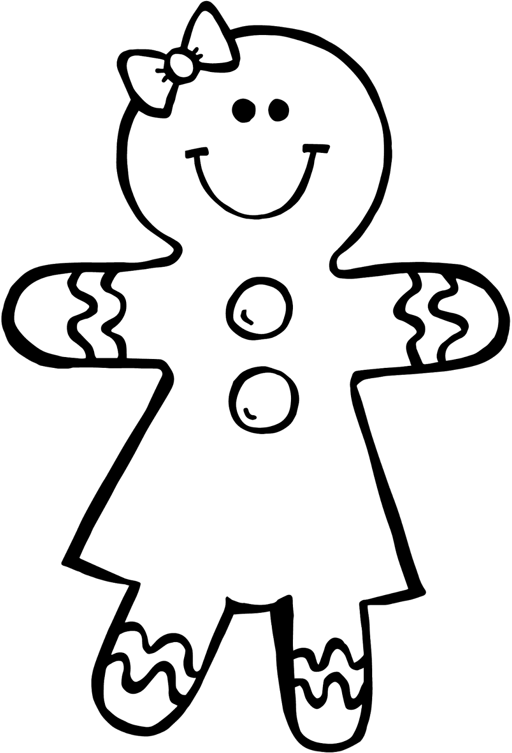 Clip Art Christmas Digital Clipart - Gingerbread Coloring Pages (1213x1600)