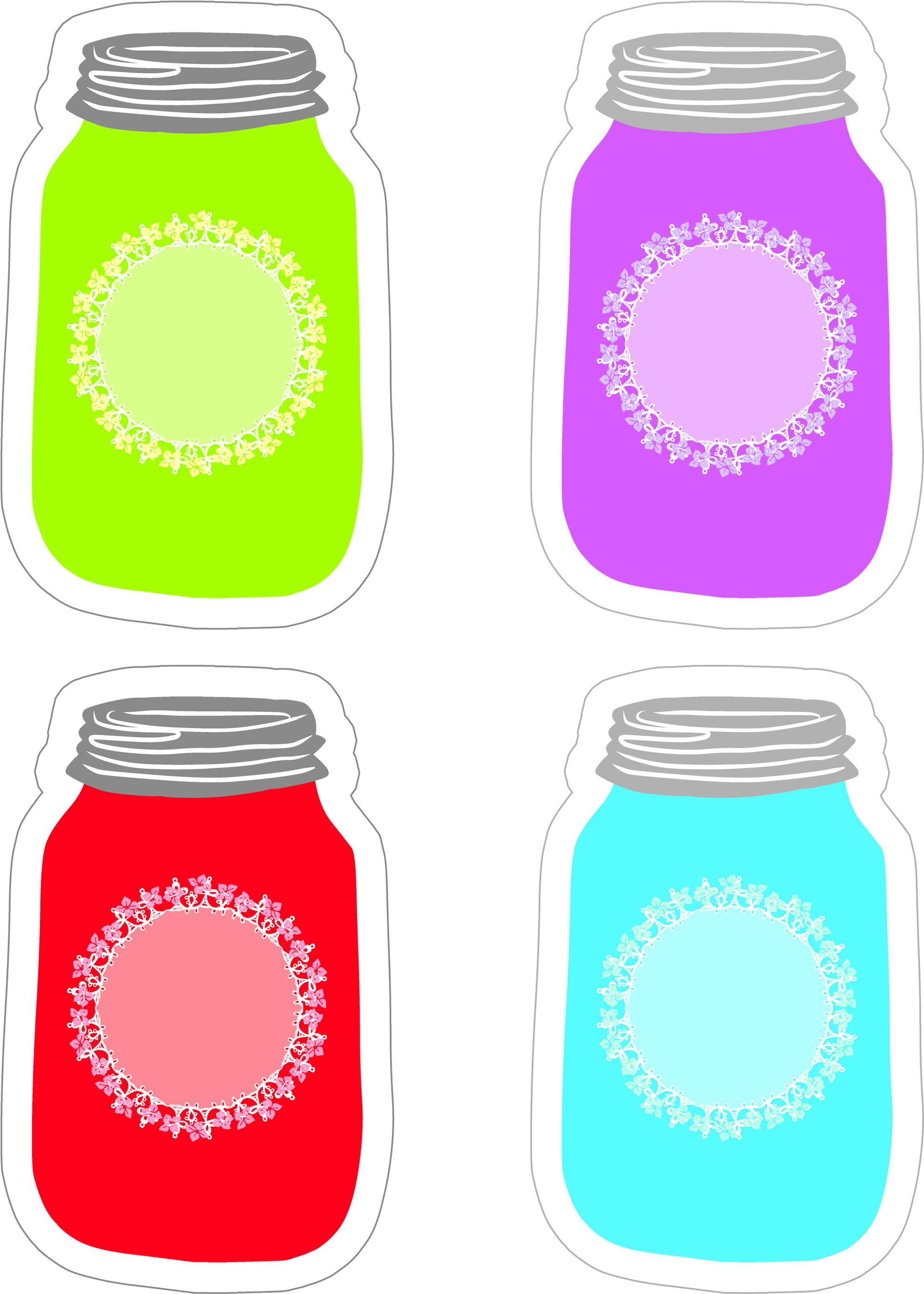 Incredible Blank Masonars Photo Concept Colorfular - Colorful Mason Jar Clip Art (2400x3000)