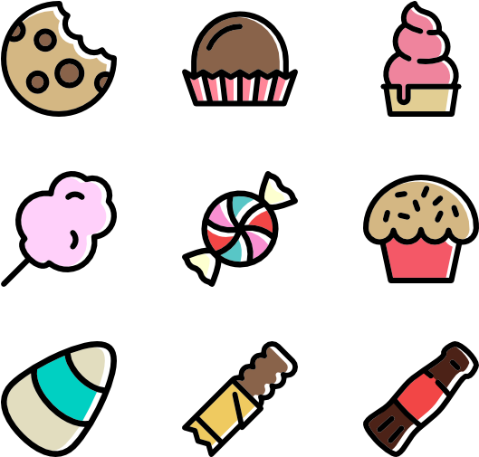 Linear Sweet And Candy Elements - Candy Cartoon Png (600x564)