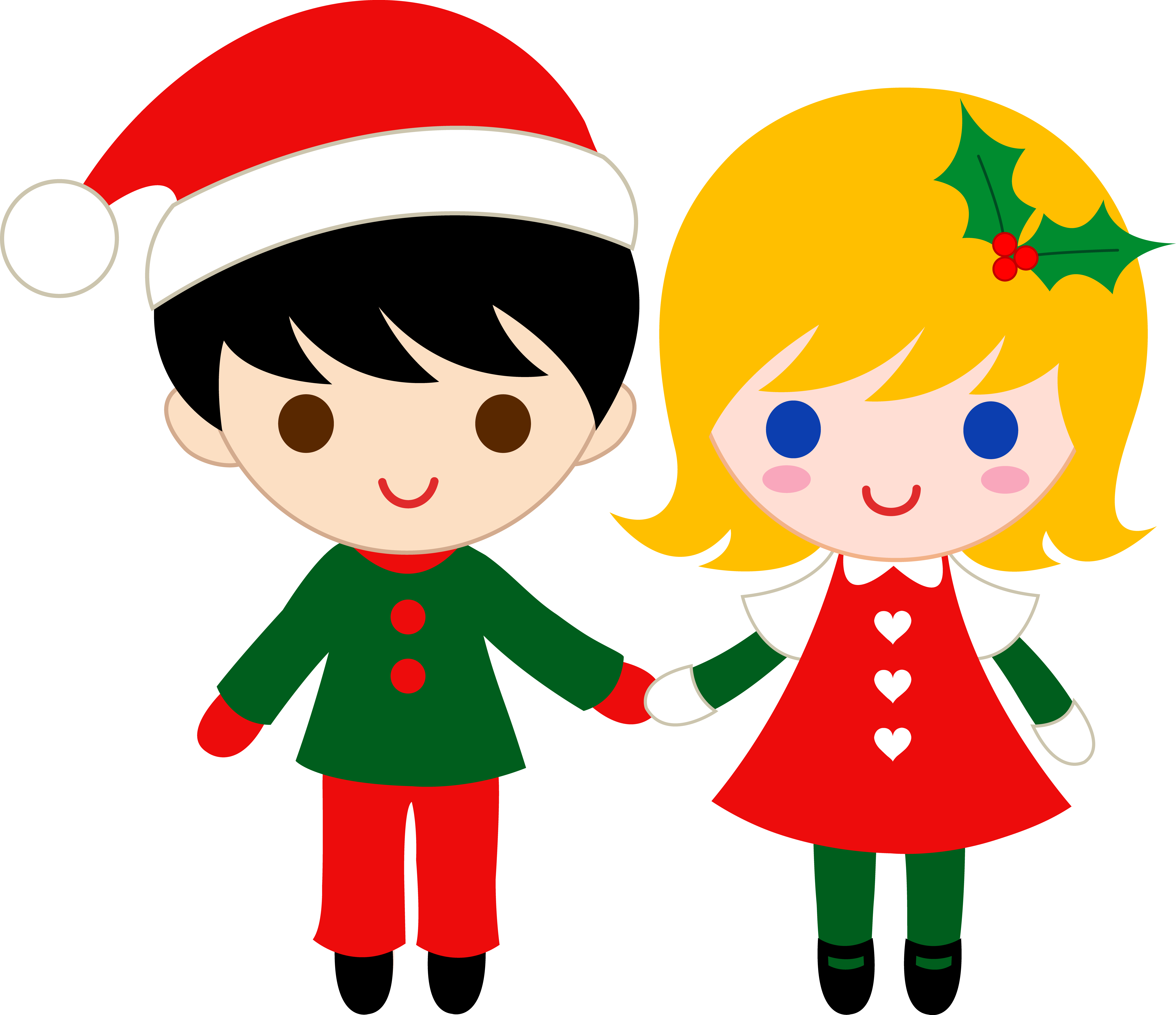 Kid Clip Art - Boy And Girl Holding Hands Clipart (7105x6130)