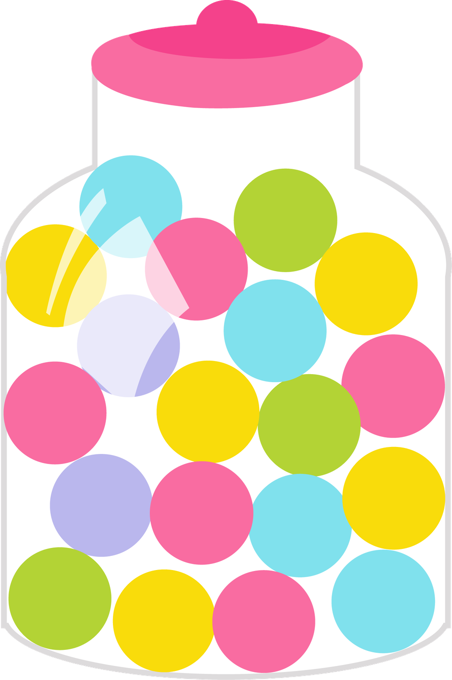 Cute Clipart ❤ Gumball Doces E Balas - Candies In A Jar Clipart (900x1354)