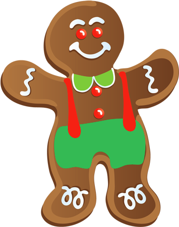 Clear Clip Art Cookies - Gingerbread Man Clip Art (360x459)