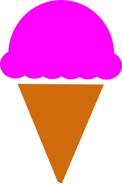 Ice Cream Scoop Clipart - Ice Cream Cone Silhouette (396x595)