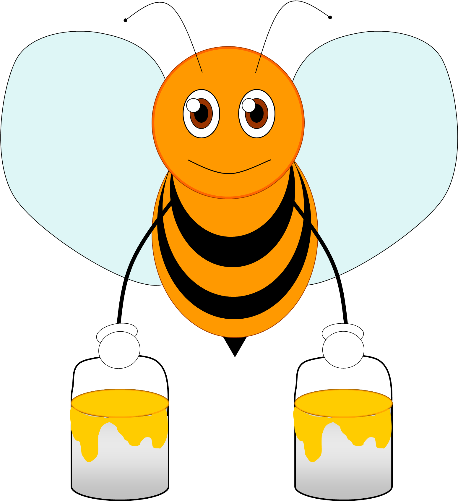 Orange Clipart Bee - Orange Clipart Bee (1570x1695)