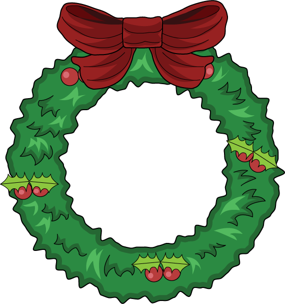 Christmas Wreath Clip Art - Christmas Wreath Clip Art (570x607)
