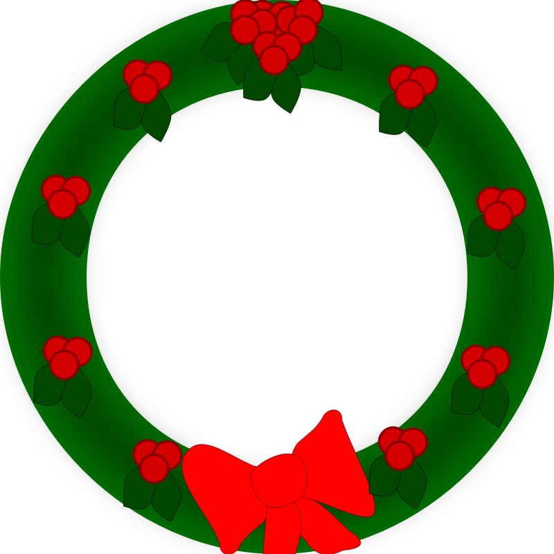 Clipart - Holiday Wreath - Wreath (800x800)