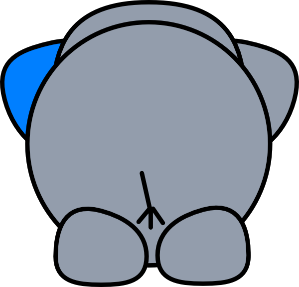 Elephant Butt Clip Art - Cartoon Elephant Bottom.