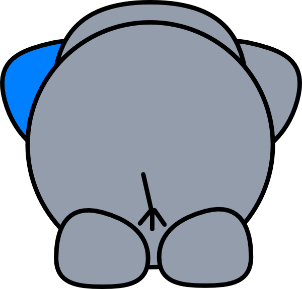 Elephant Butt Clip Art - Cartoon Elephant Bottom (600x575)