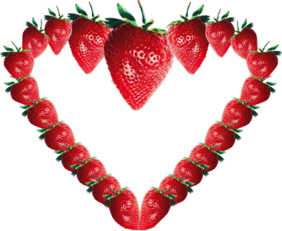 Strawberry Heart Painting Clip Art - Strawberry Heart Painting Clip Art (400x328)