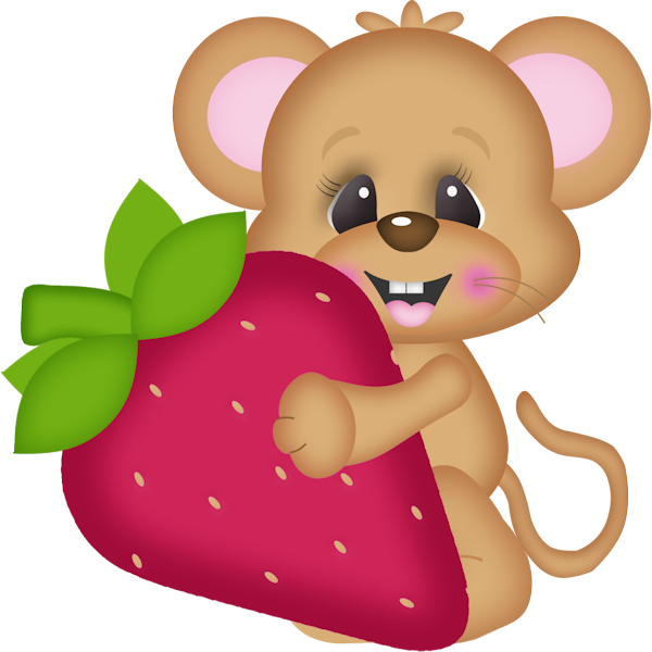Фото, Автор ✿lili@ ✿ На Яндекс - Cartoon Mouse Strawberries (600x600)