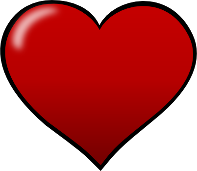 Free Heart Shape Clip Art - Red Heart Black Outline (800x691)