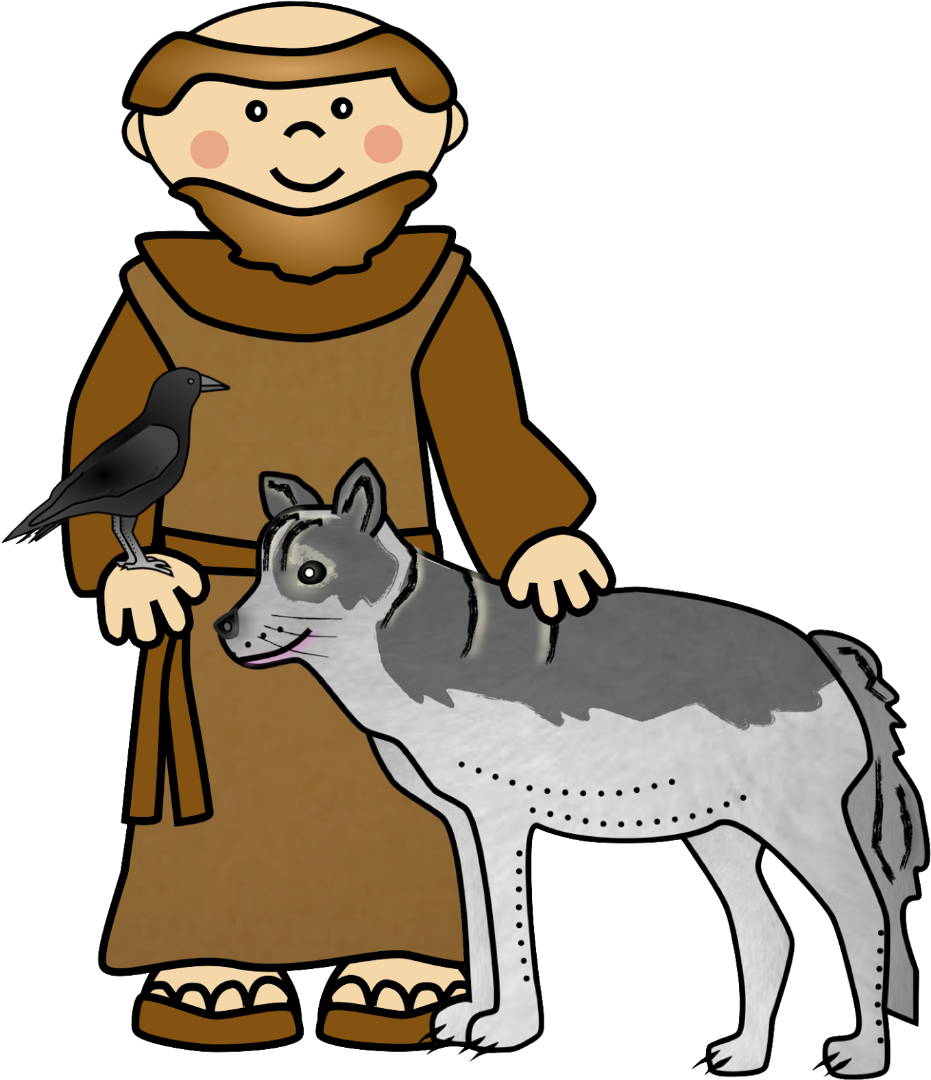 Faith Filled Freebies - St Francis Clip Art (1367x1600)