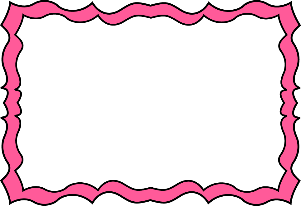 Pink Fancy Borders Clipart - Black White Border (964x662)