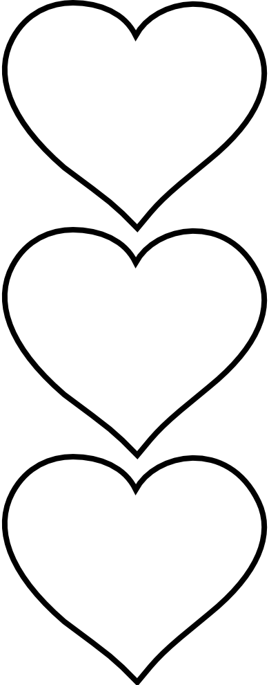 Heart Shape Clipart - Clip Art Hearts Black And White (390x990)