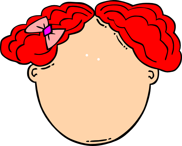 Happy Face Girl - Blank Face Clipart (600x482)