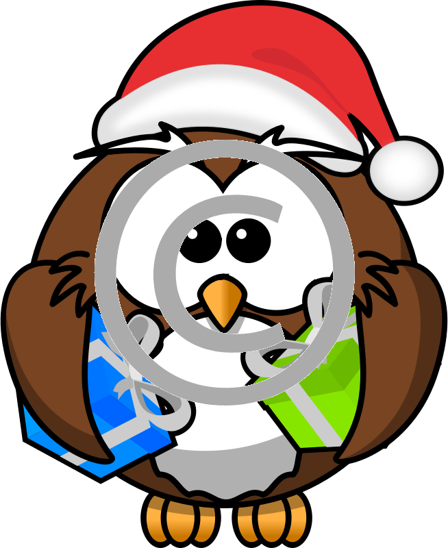 Cute Cartoon Owl As Santa Shortbread Cookies Round - Christmas Cartoon Owls (654x800)