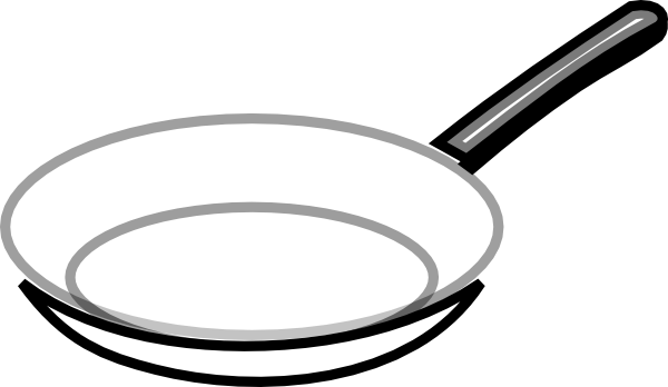 Pan Outline Clip Art - Black And White Pan (600x348)