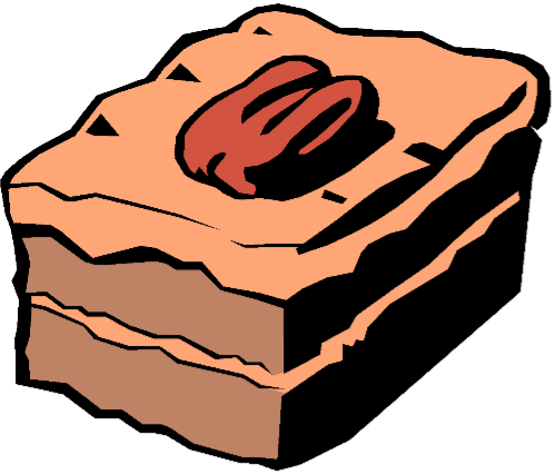Brownie 20clipart - Square Chocolate Cake Clipart (500x427)