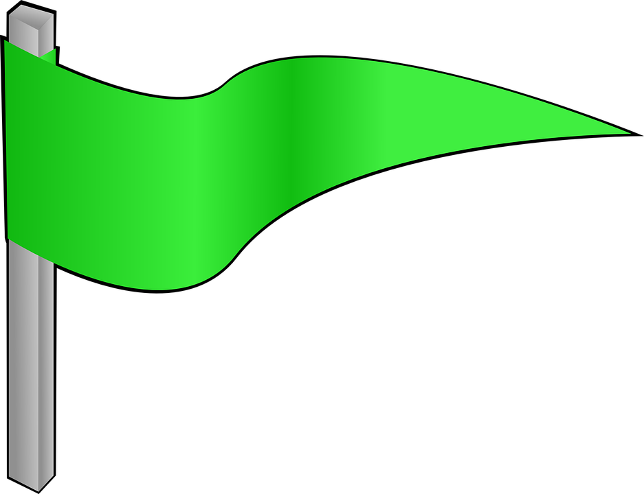 Green Flag Clip Art - Clip Art Green Flag (899x690)