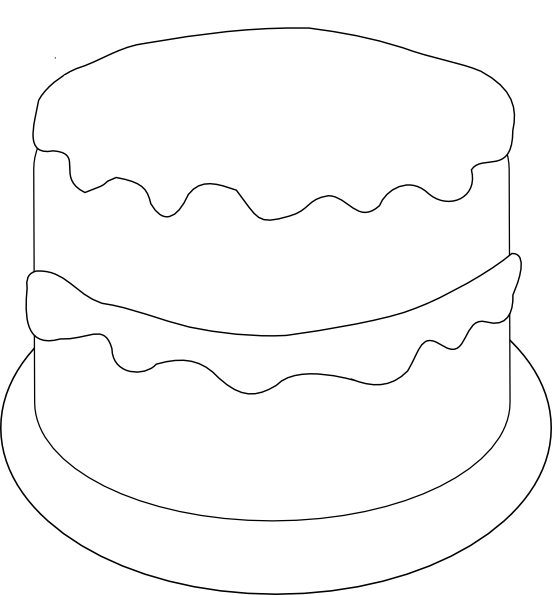 Cake Outline Printable - Colour In Cake (552x595)