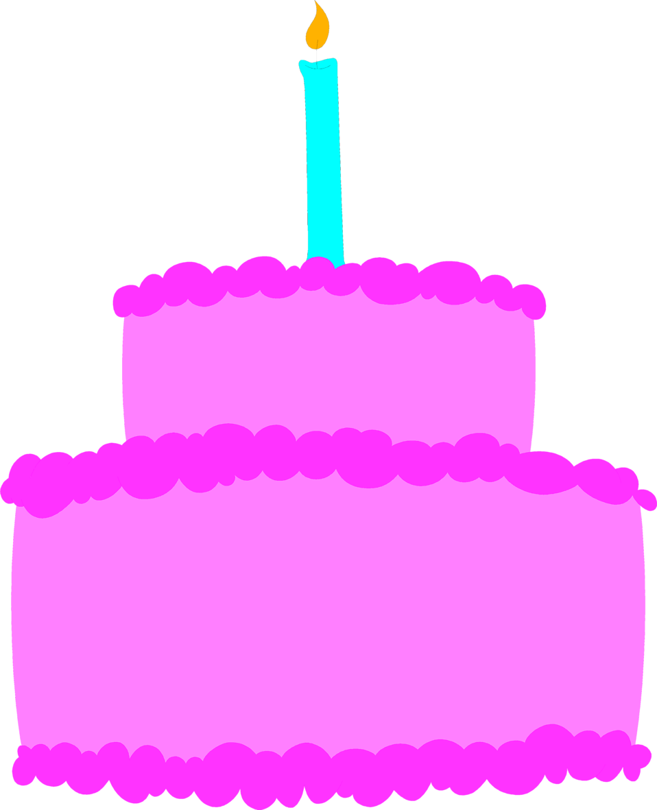 Cake - Pink Birthday Cake Clip Art (958x1181)