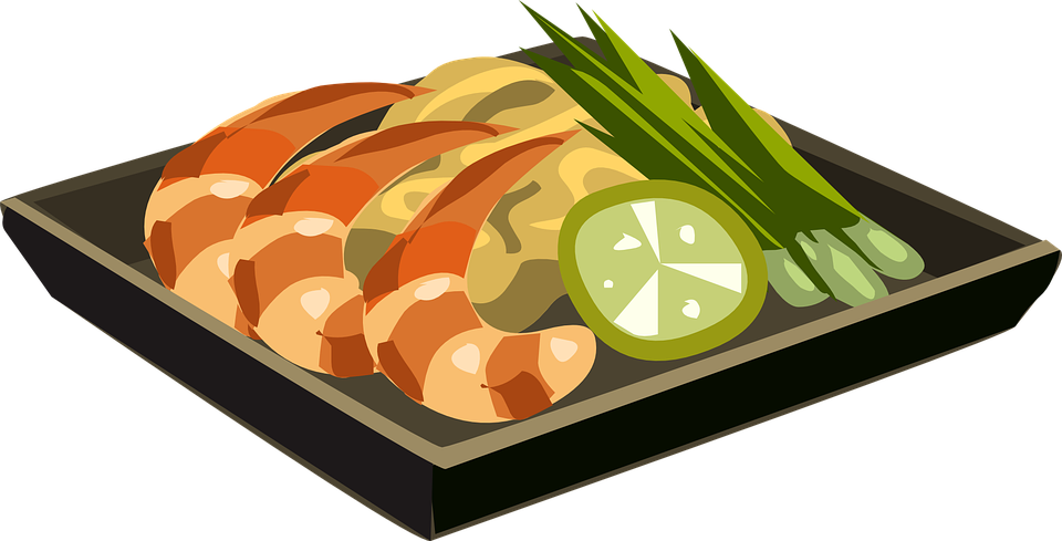 Search Clip Art Food, Plate, Fish, Vegetable, Prawns - Food (960x489)