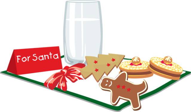 Christmas Cookies For Santa Cookie Clipart - Santa Cookies Clip Art (639x375)