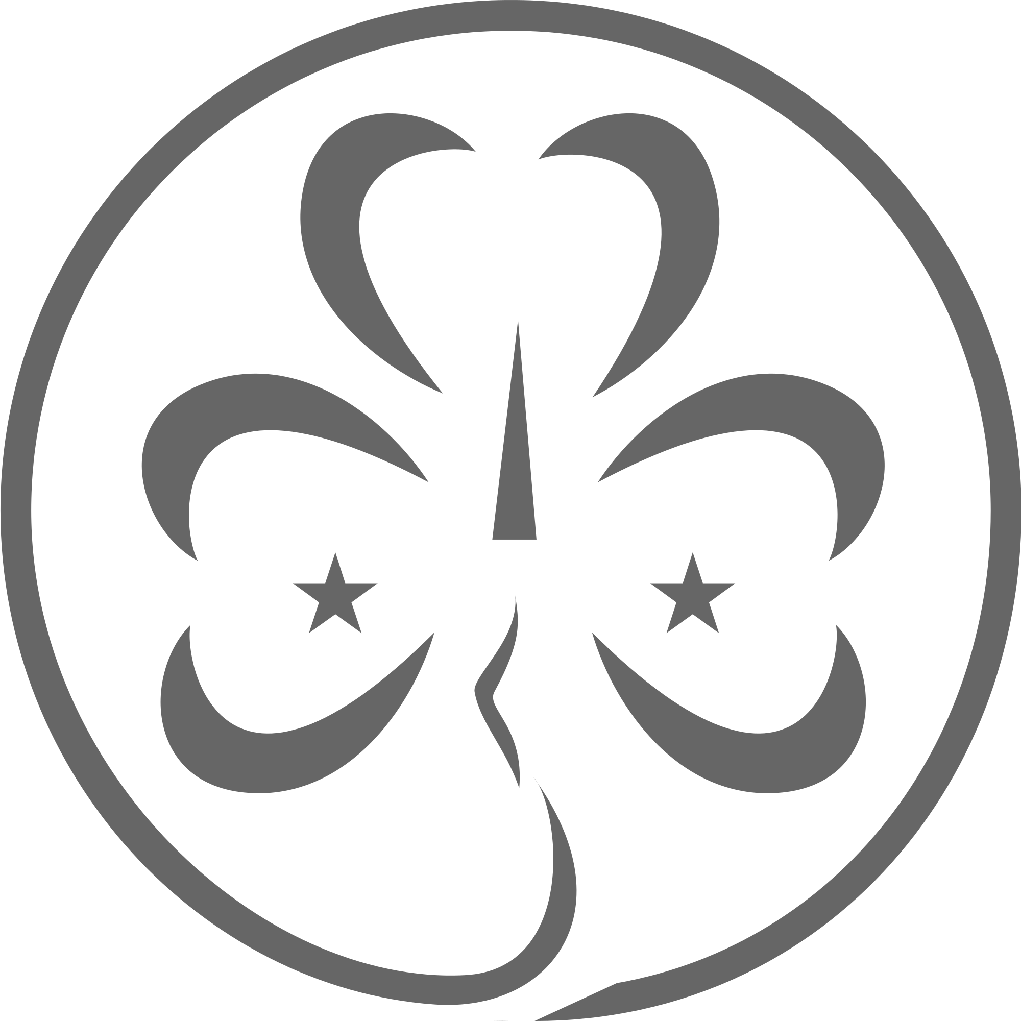 Filewikiproject Scouting Trefoil Greyscale - World Association Of Girl Guides And Girl Scouts (2000x2000)