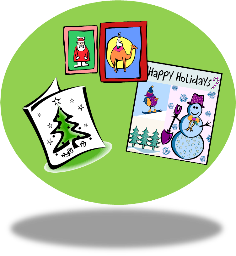 Happy New Year - Writing Christmas Cards Clipart (752x814)