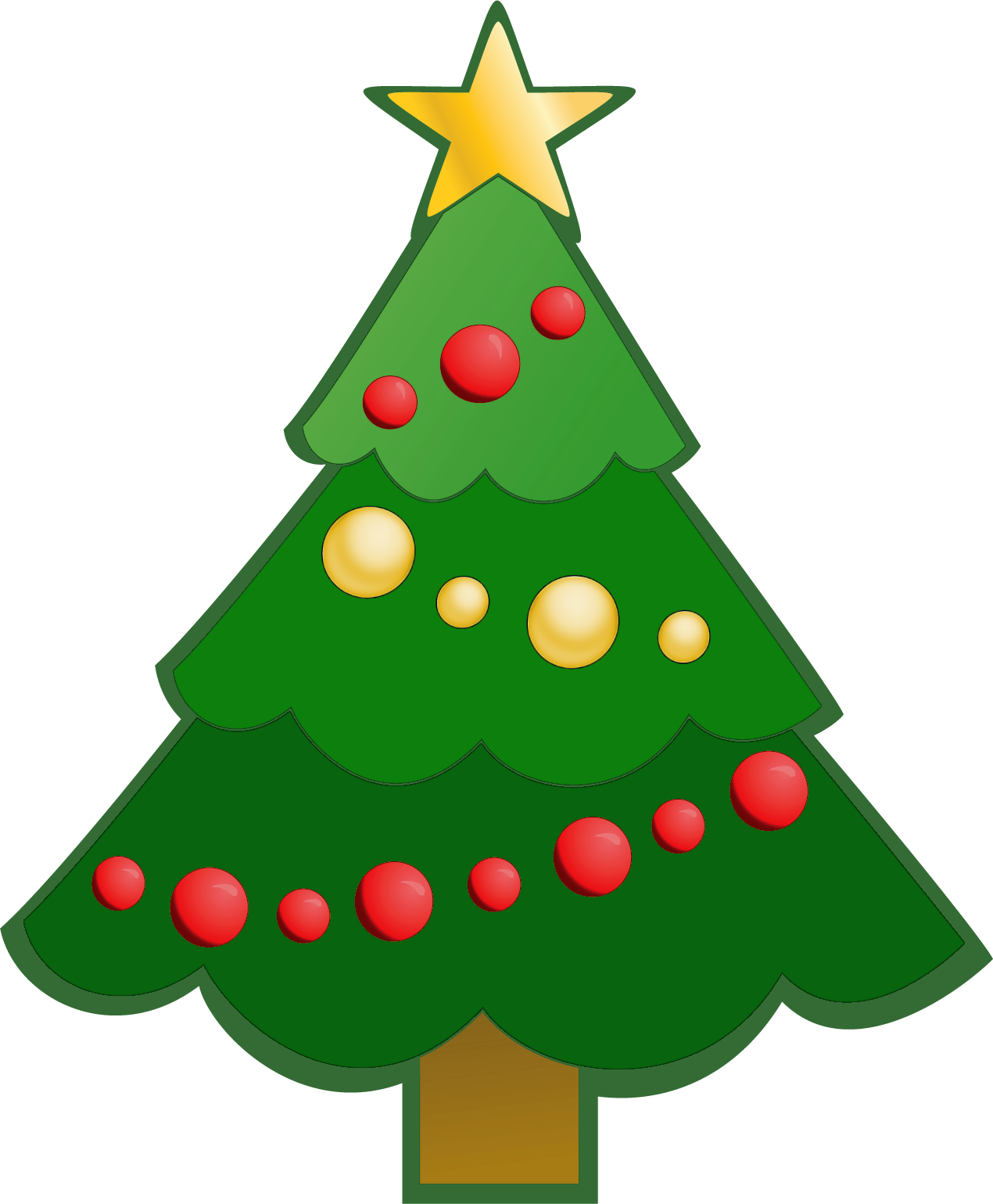 Green Simple Christmas Tree Png Clipart - Christmas Tree Svg Free (1270x1539)
