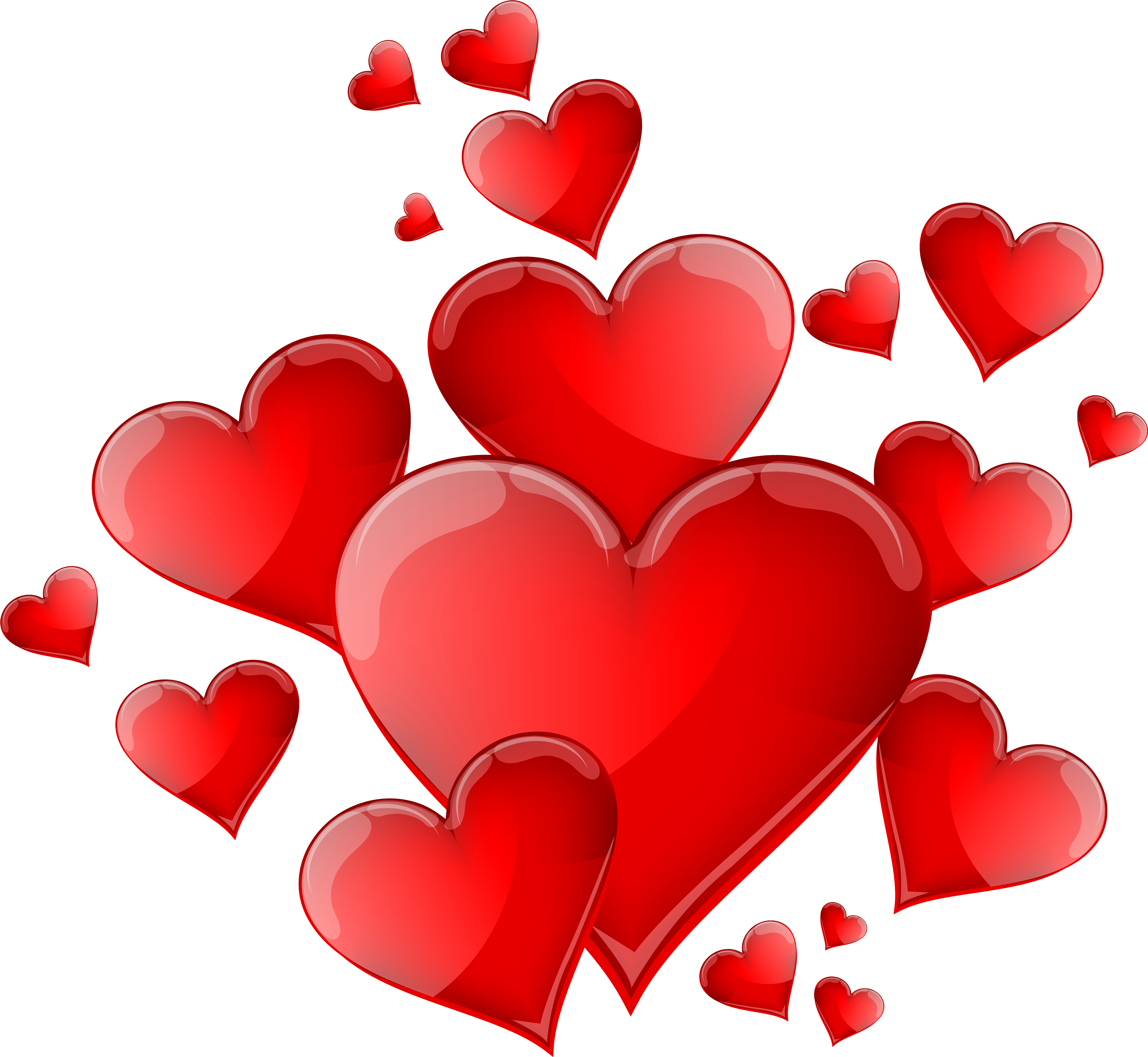 Hearts Decoration Png Clipart - Clipart Hearts (5000x4604)
