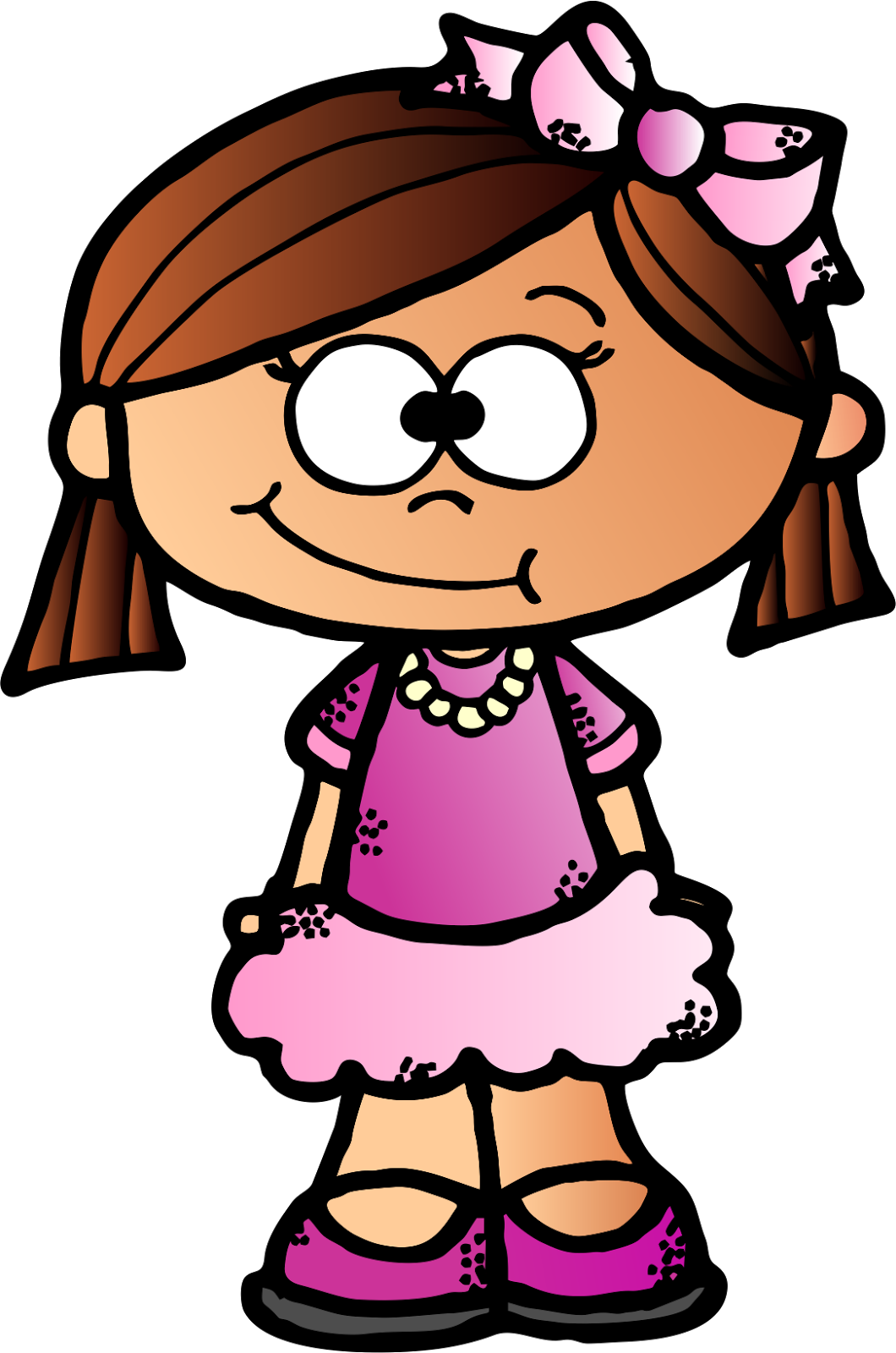 Girl Clipart Stick Figure - Black And White Clipart Of Girl (1060x1600)