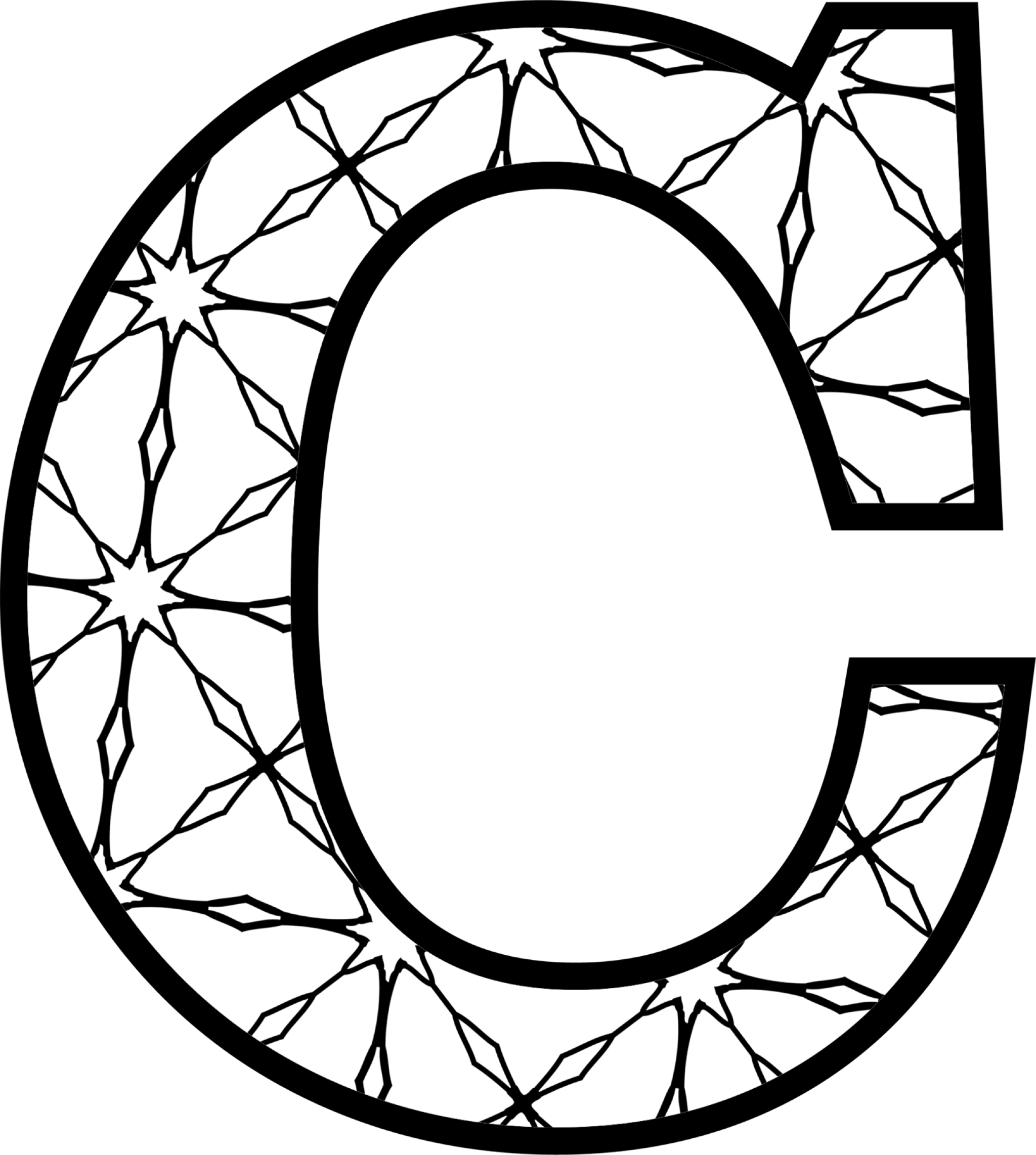 Beautiful Coloring Pages For The Letter C Cookie Monster - Colour In Letters C (2048x2284)