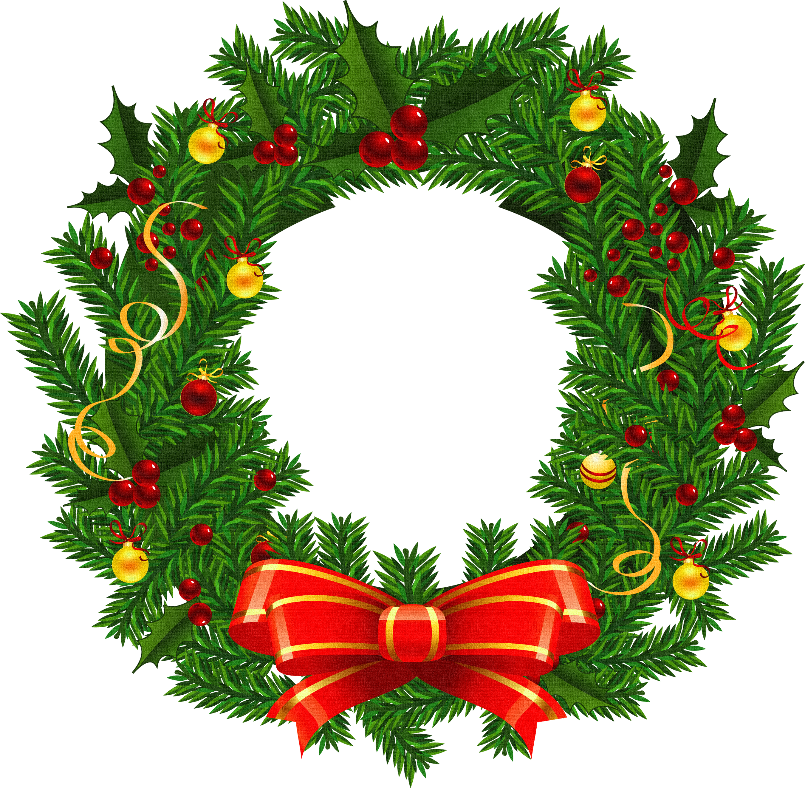Christmas - Christmas Wreath Png (2700x2642)