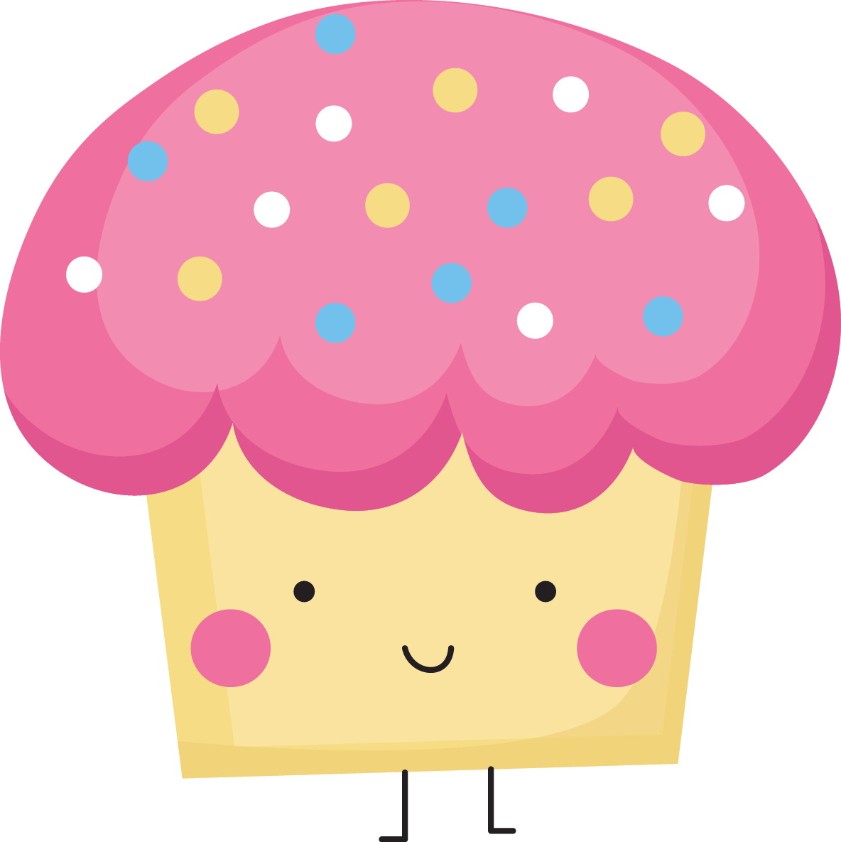 Cupcake Birthday Cake Chocolate Brownie Clip Art - Cupcake Birthday Cake Chocolate Brownie Clip Art (1184x1185)