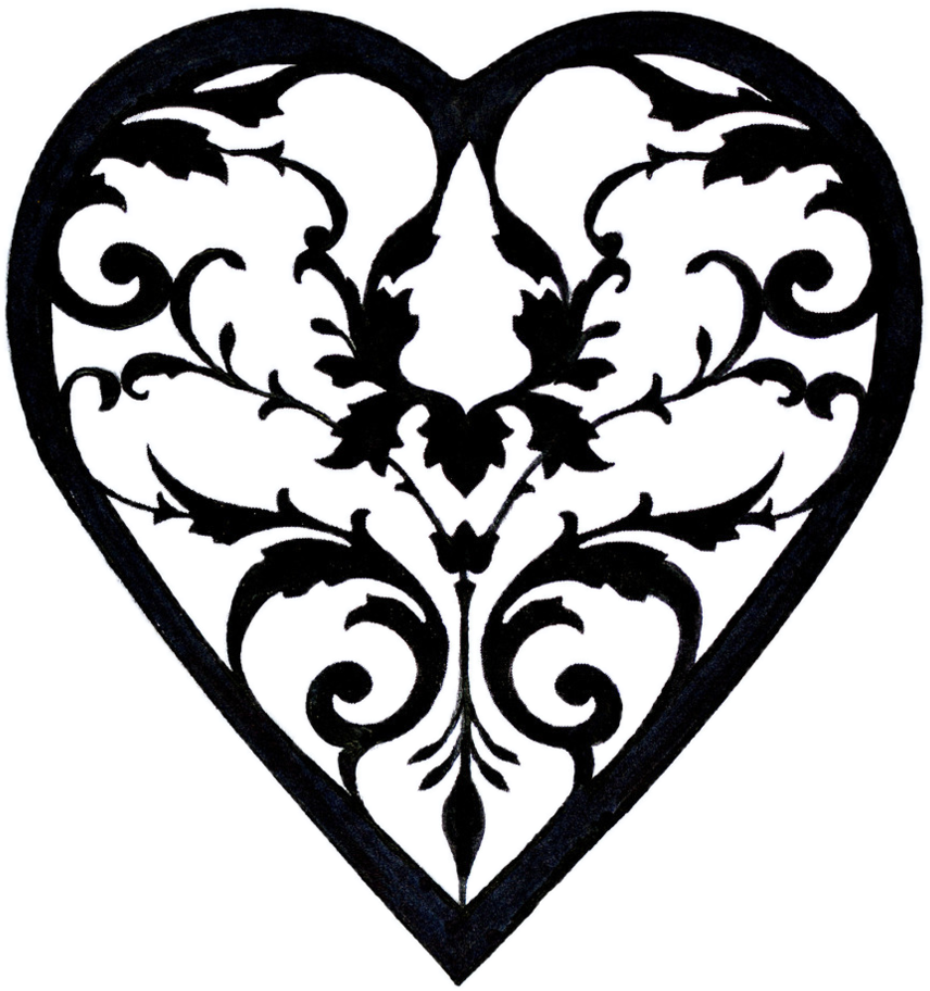 Like - Filigree Heart Clip Art (940x1000)