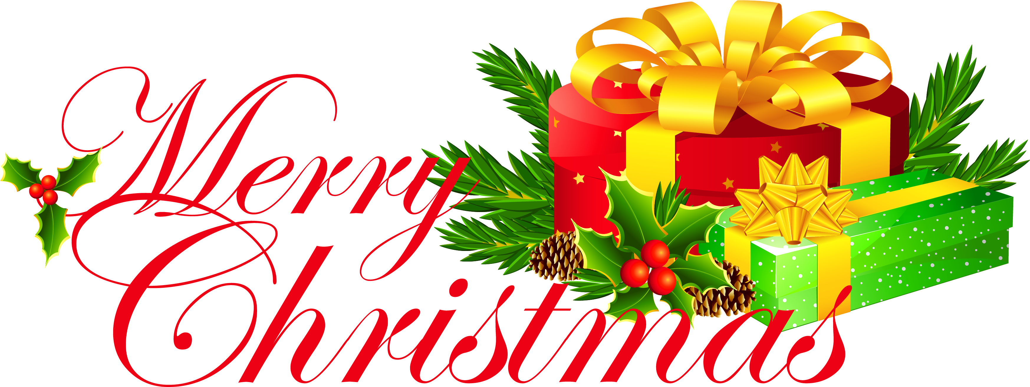 - - Merry Christmas Clip Art (3565x1427)