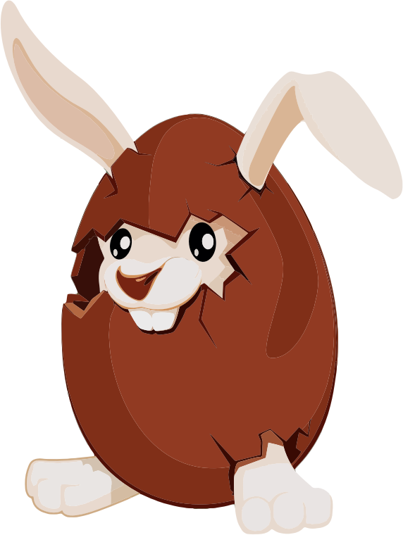 Free Chocolate Bunny Clipart - Cartoon Chocolate Egg Png (572x760)