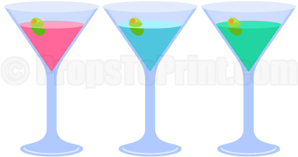 Printable Martini Glass Photo Booth Prop - Martini Photo Booth (458x354)