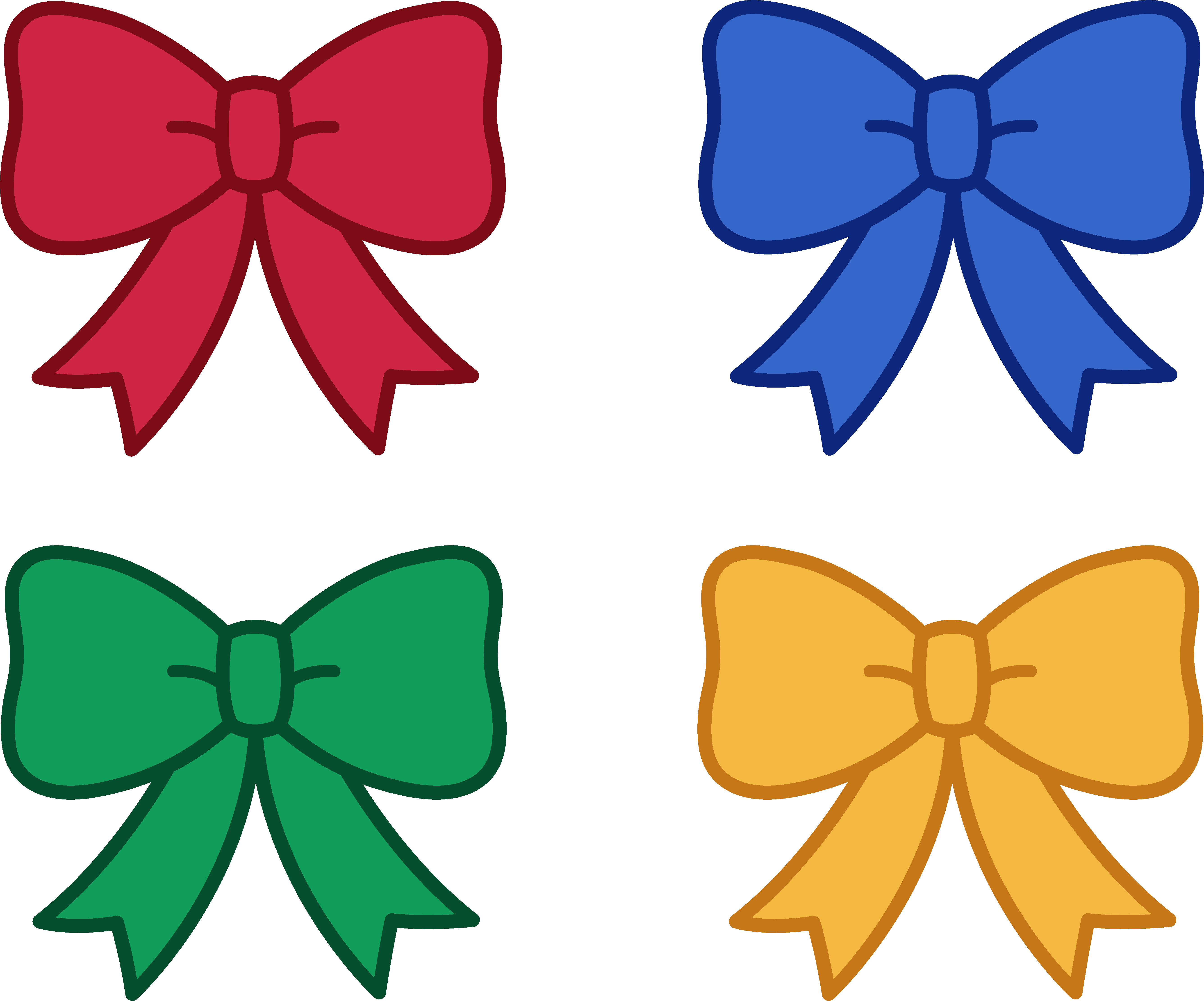 Cute Christmas Bows Clipart - Bows Clipart (5345x4445)
