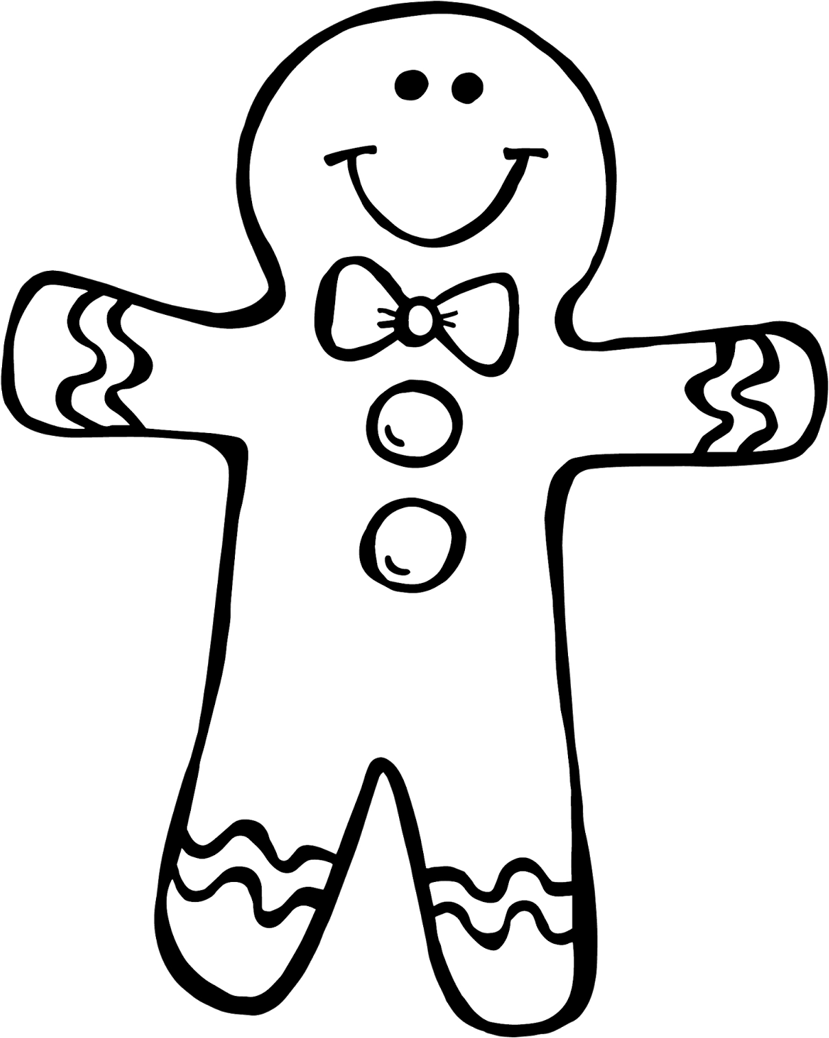 Gingerbread Boy And Girl Clipart - Gingerbread Boy And Girl Template (1313x1600)