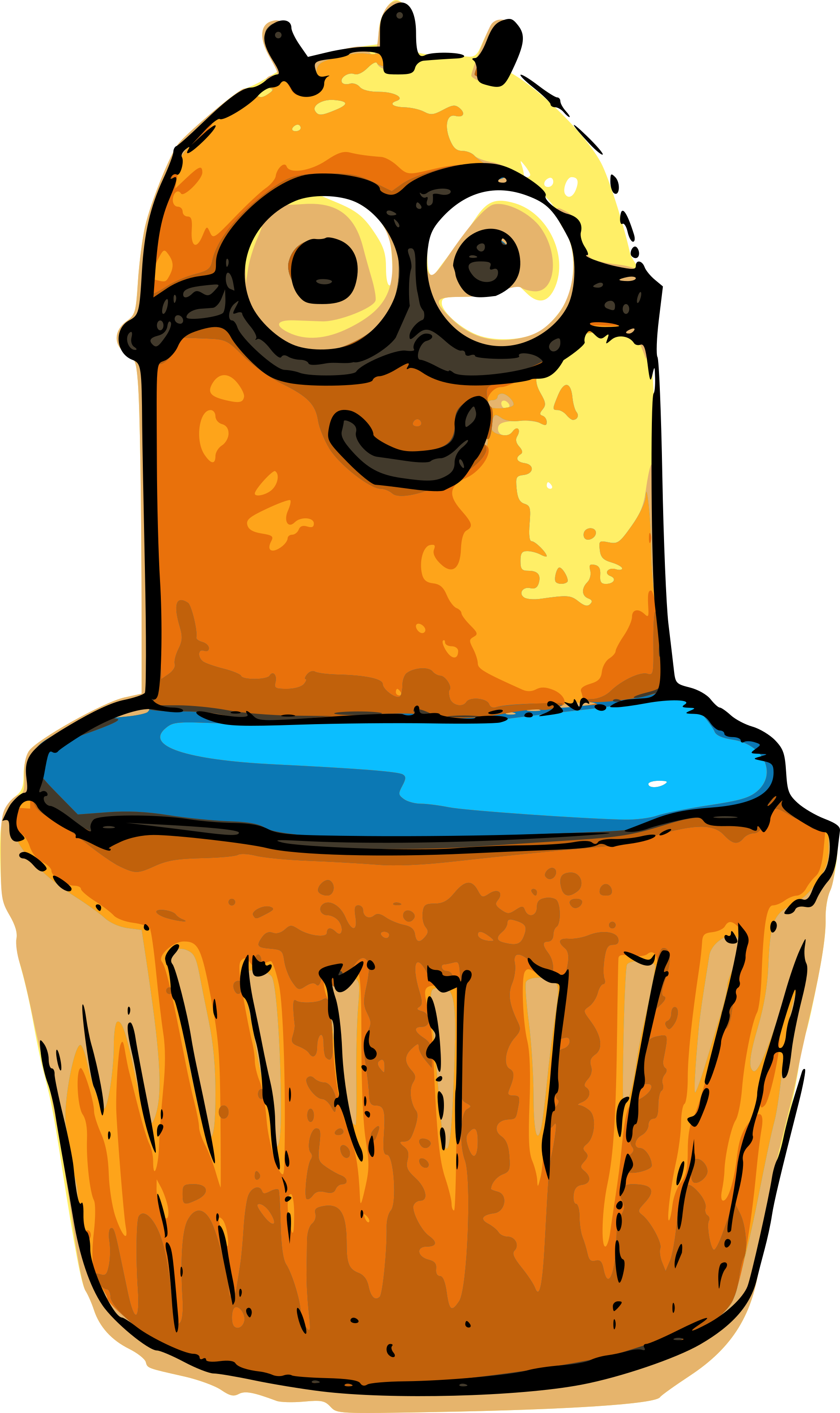 Minion Cupcake Cliparts - Minion Cupcake Clipart (2000x3364)